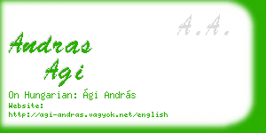 andras agi business card