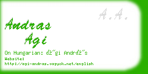 andras agi business card